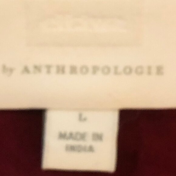 Ettwa Anthropologie Burgundy Floral Embroidered Boho Jacket Size L - Picture 9 of 13